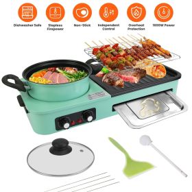 3 in 1 Electric Hot Pot with Grill 1600W Smokeless Non-Stick Korean BBQ Grill Shabu Shabu Hot Pot Combo with Independent Temperature Control for 3 in 1 Electric Hot Pot with Grill 1600W Smokeless Non-Stick Korean BBQ Grill Shabu Shabu Hot Pot Combo with Independent Temperature Control for